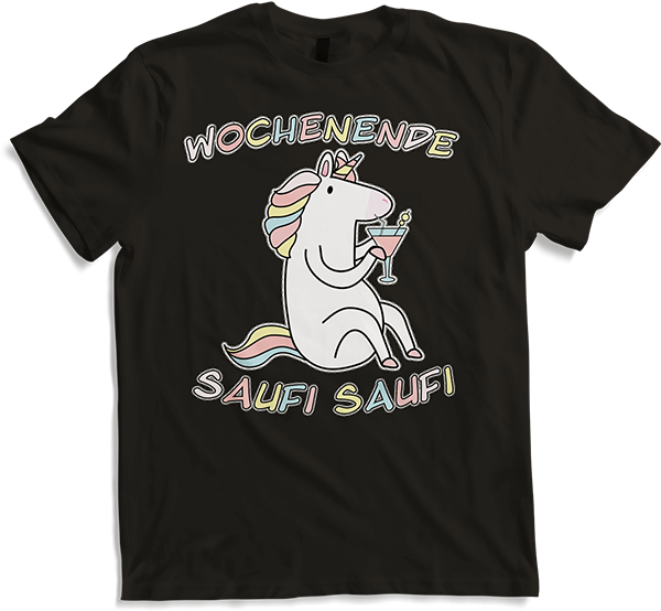 Produktbild von T-Shirt Wochenende Einhorn Endlich Freitag Damen Cocktail Spruch