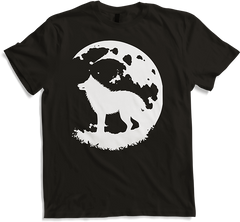 Produktbild von T-Shirt Wolf und Mond Silhouette Wölfe Spruch