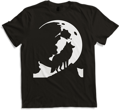 Produktbild von T-Shirt Wolf und Mond Silhouette Wölfe Spruch