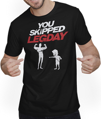 Produktbild von T-Shirt mit Mann You Skipped Legday | Lustiger Spruch | Workout Krafttraining