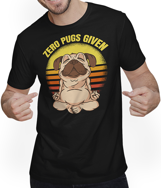 Produktbild von T-Shirt mit Mann Zero Pugs Given Dog Making Yoga Vintage Namaste Mops Spruch