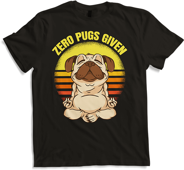 Produktbild von T-Shirt Zero Pugs Given Dog Making Yoga Vintage Namaste Mops Spruch