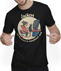 Produktbild von T-Shirt mit Mann Zocken Menschen kompliziert Gamer Nerd Spruch Mädchen Games
