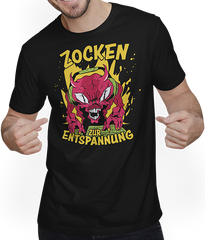 Produktbild von T-Shirt mit Mann Zocken zur Entspannung Gamer Nerd Spruch PC Computer Games