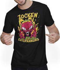 Produktbild von T-Shirt mit Mann Zocken zur Entspannung Gamer Nerd Spruch PC Computer Zocker