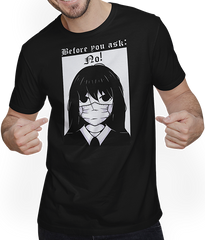 Produktbild von T-Shirt mit Mann Bevor Sie fragen: Kein Dark Gothic Batcave Horror Anime Manga