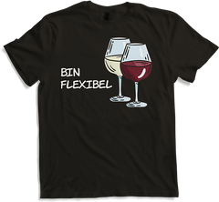 Produktbild von T-Shirt Bin flexibel Rotwein Glas Weißwein Spruch Wein Sprüche