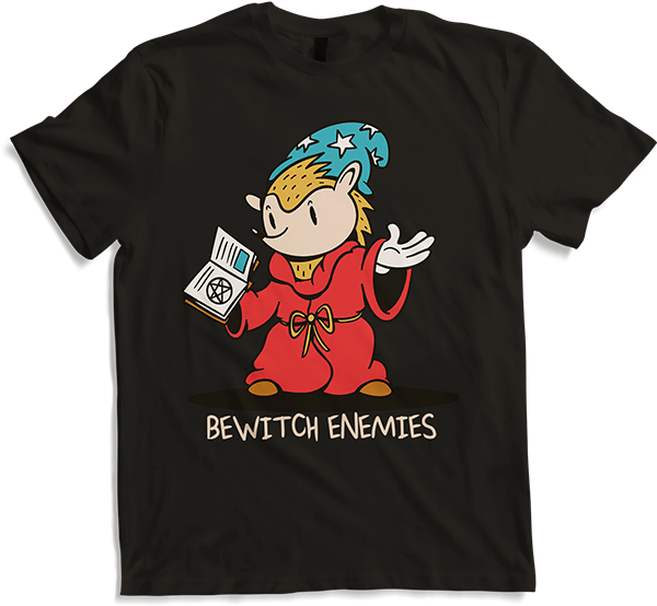 Produktbild von T-Shirt Bewitch Enemies Funny Magic Hedgehog Hexe Spruch Hexerei