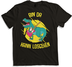 Produktbild von T-Shirt Bin da kann losgehen Dino Lustiger Partyspruch Tyrannosaurus