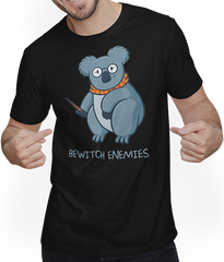 Produktbild von T-Shirt mit Mann Bewitch Enemies Funny Magic Koala Hexe Spruch Hexe