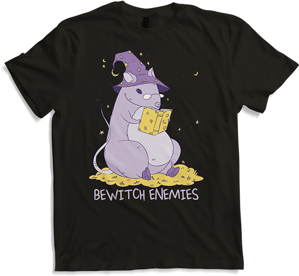 Produktbild von T-Shirt Bewitch Enemies Lustige magische Haustiere, Ratten, Hexe, Spruch