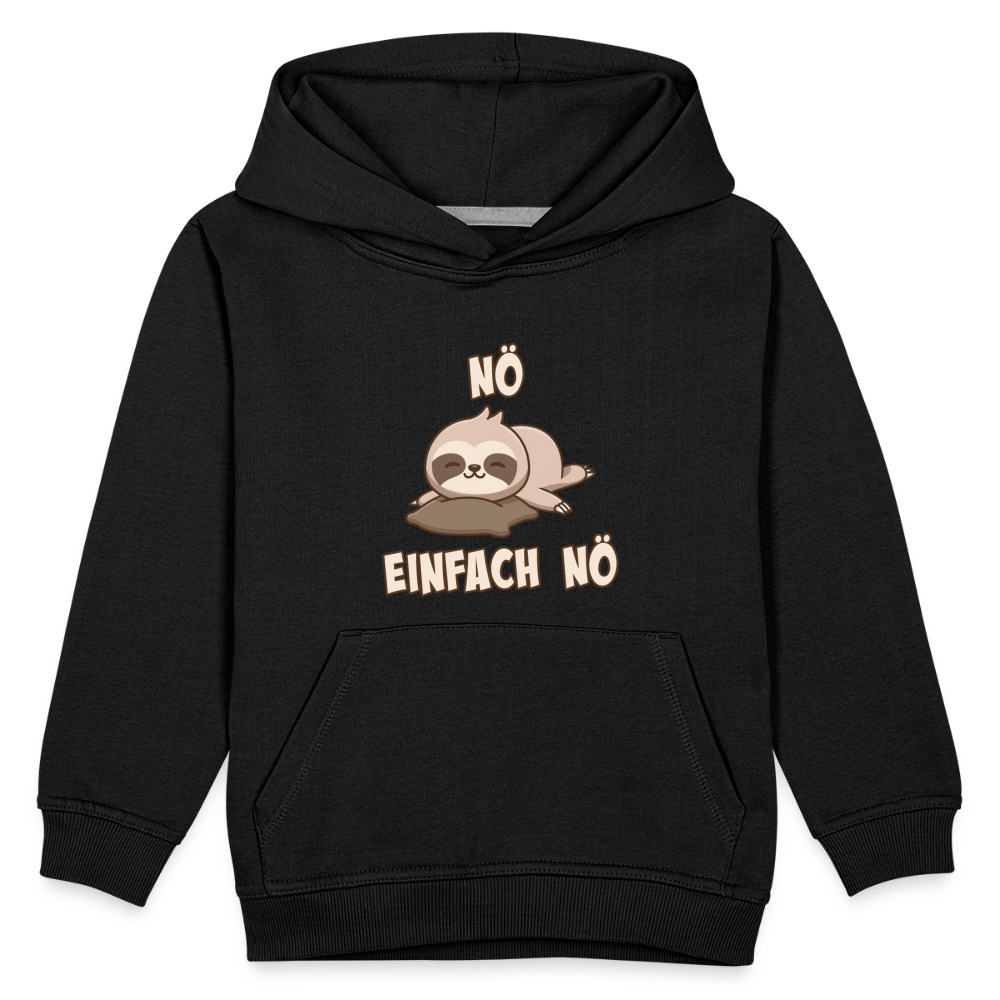 NÖ Faultier | Lustiger Cooler Spruch | Für Mädchen & Jungs | Kinder Premium Hoodie - Schwarz