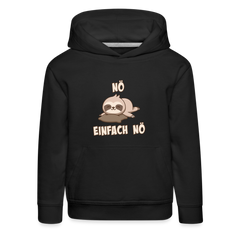 NÖ Faultier | Lustiger Cooler Spruch | Für Mädchen & Jungs | Kinder Premium Hoodie - Schwarz