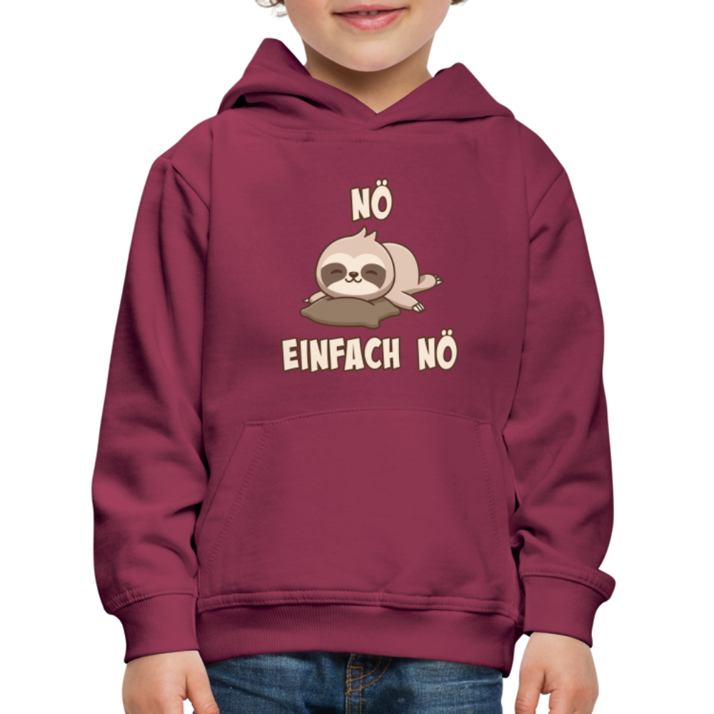 NÖ Faultier | Lustiger Cooler Spruch | Für Mädchen & Jungs | Kinder Premium Hoodie - Bordeaux