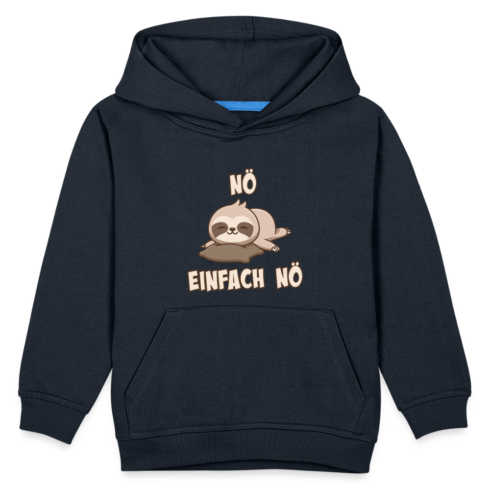 NÖ Faultier | Lustiger Cooler Spruch | Für Mädchen & Jungs | Kinder Premium Hoodie - Navy