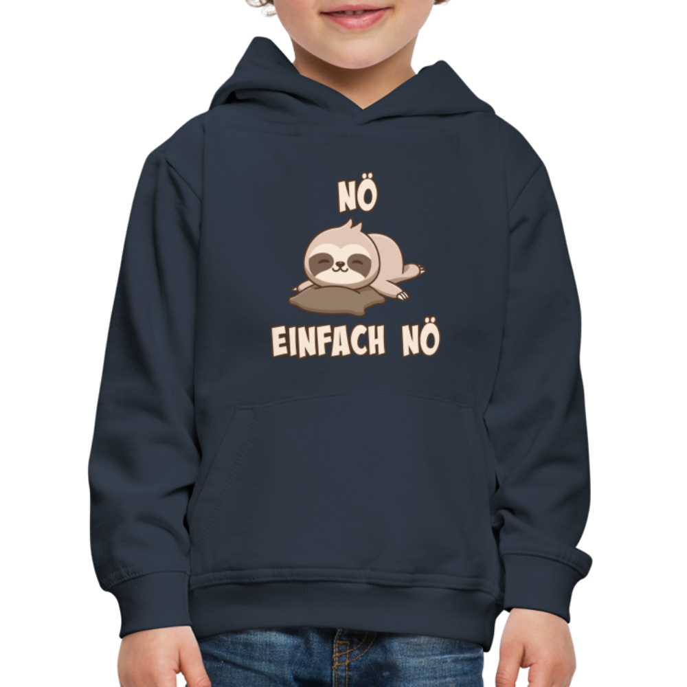 NÖ Faultier | Lustiger Cooler Spruch | Für Mädchen & Jungs | Kinder Premium Hoodie - Navy