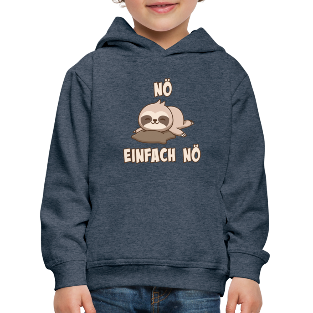 NÖ Faultier | Lustiger Cooler Spruch | Für Mädchen & Jungs | Kinder Premium Hoodie - Jeansblau