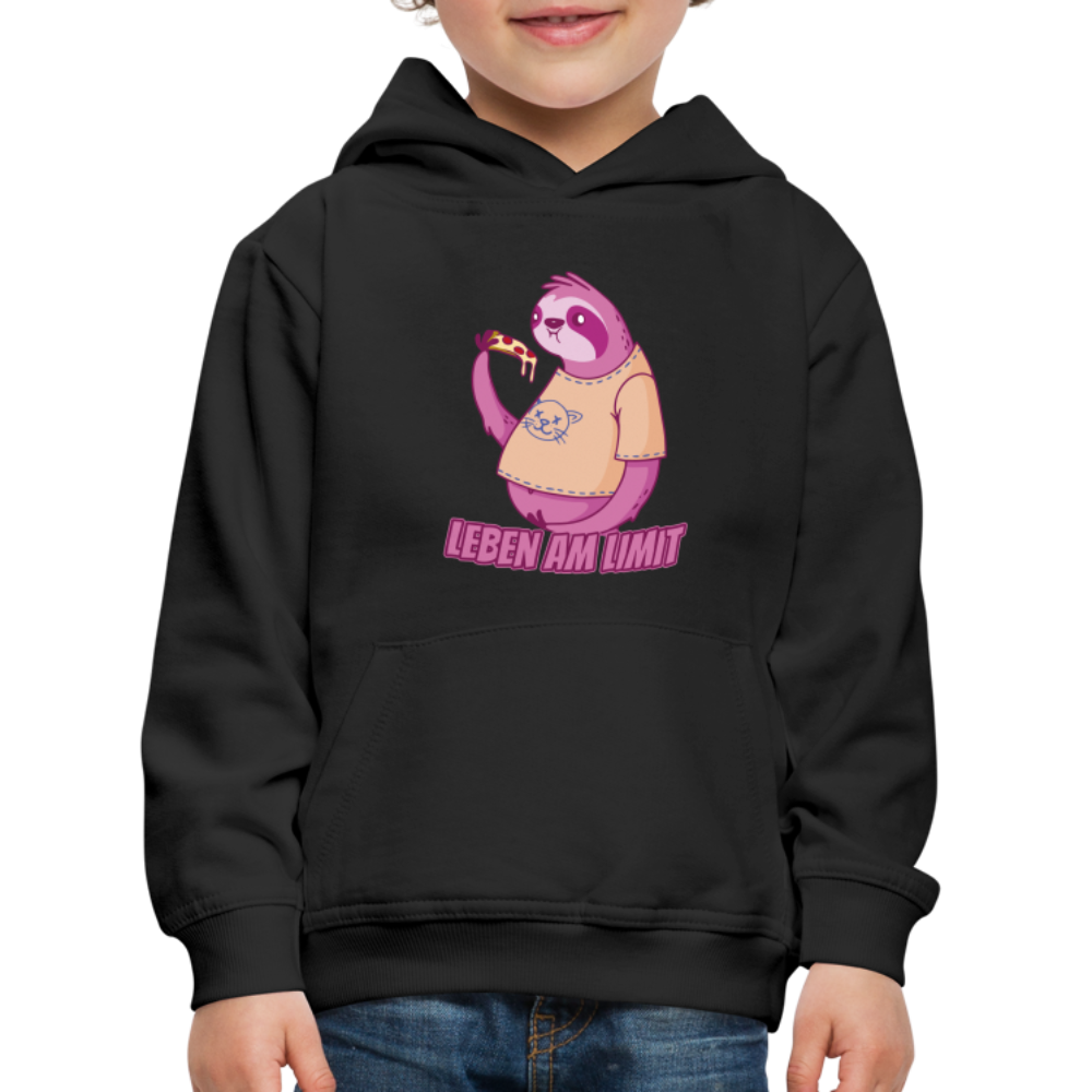 Faultier: Leben am Limit Kinder Premium Hoodie - Schwarz