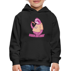 Faultier: Leben am Limit Kinder Premium Hoodie - Schwarz