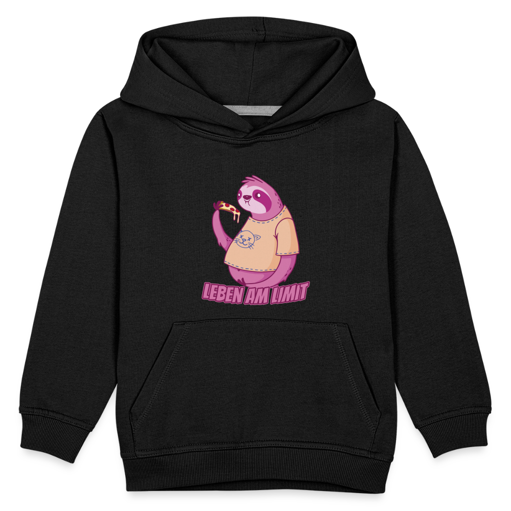 Faultier: Leben am Limit Kinder Premium Hoodie - Schwarz