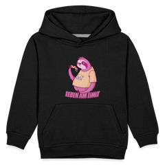 Faultier: Leben am Limit Kinder Premium Hoodie - Schwarz