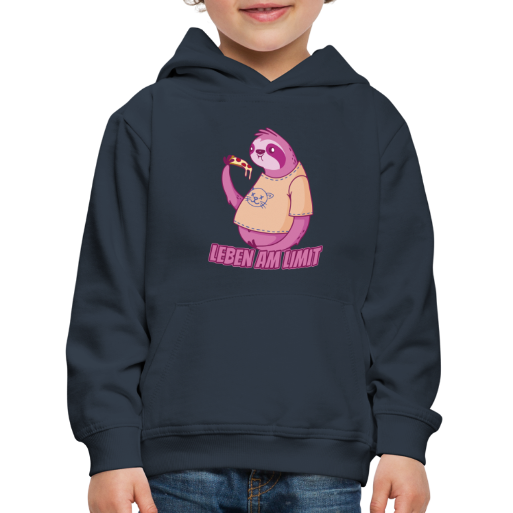 Faultier: Leben am Limit Kinder Premium Hoodie - Navy