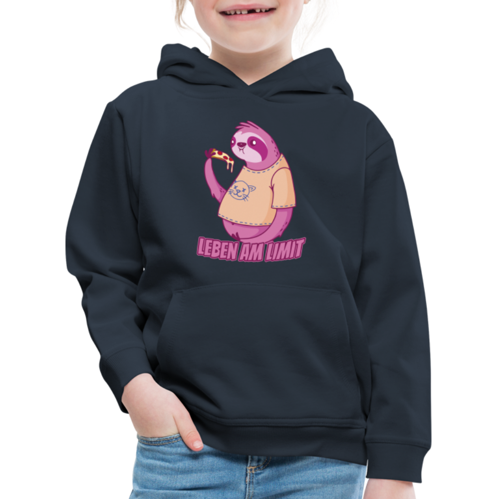 Faultier: Leben am Limit Kinder Premium Hoodie - Navy