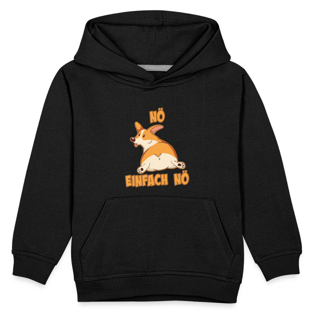 Corgi: Nö Einfach Nö Kinder Premium Hoodie - Schwarz