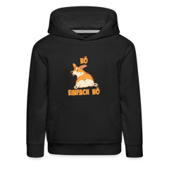 Corgi: Nö Einfach Nö Kinder Premium Hoodie - Schwarz