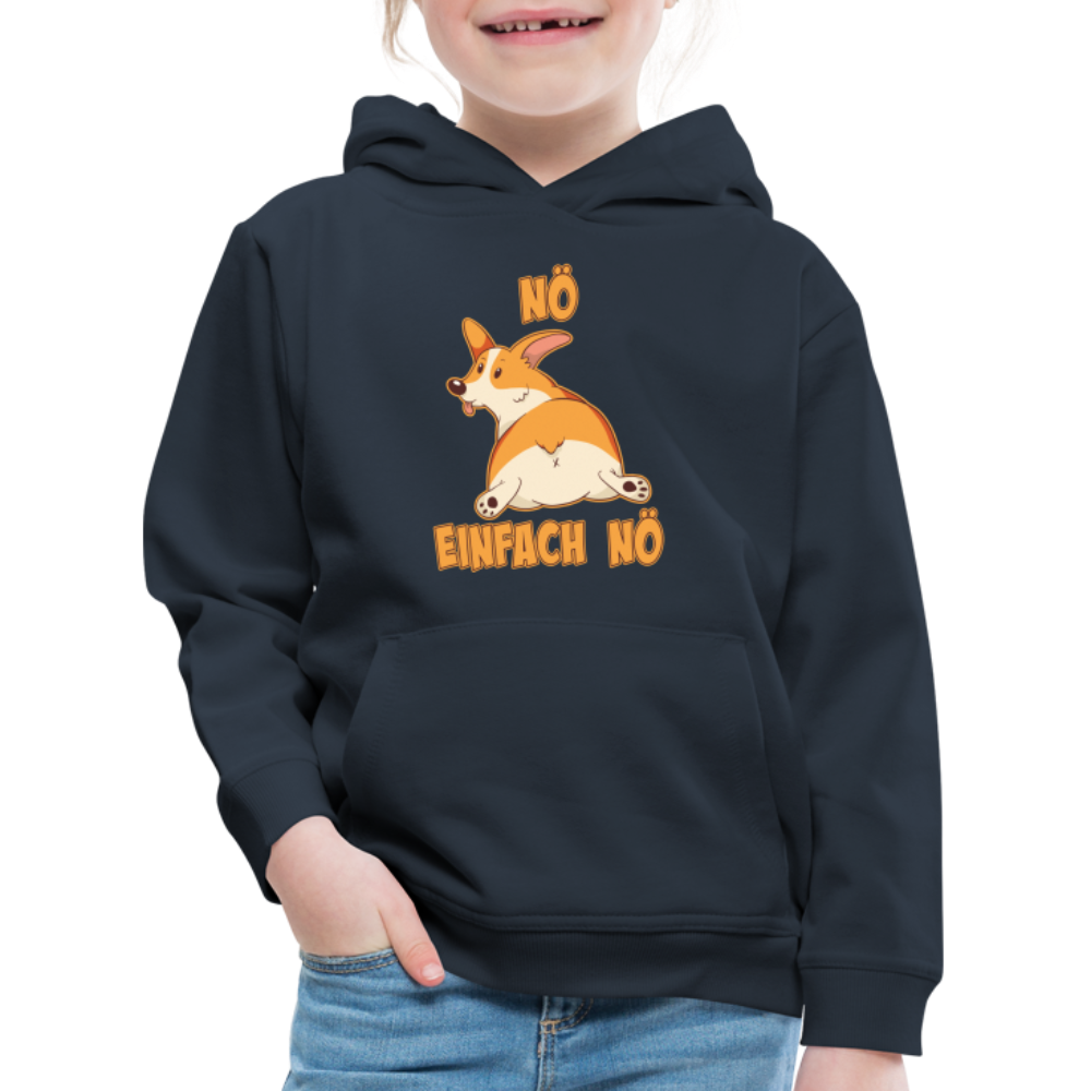 Corgi: Nö Einfach Nö Kinder Premium Hoodie - Navy