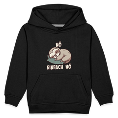 Faultier Nö einfach nö Kinder Premium Hoodie - Schwarz