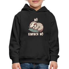 Faultier Nö einfach nö Kinder Premium Hoodie - Schwarz