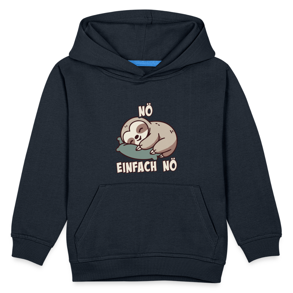 Faultier Nö einfach nö Kinder Premium Hoodie - Navy