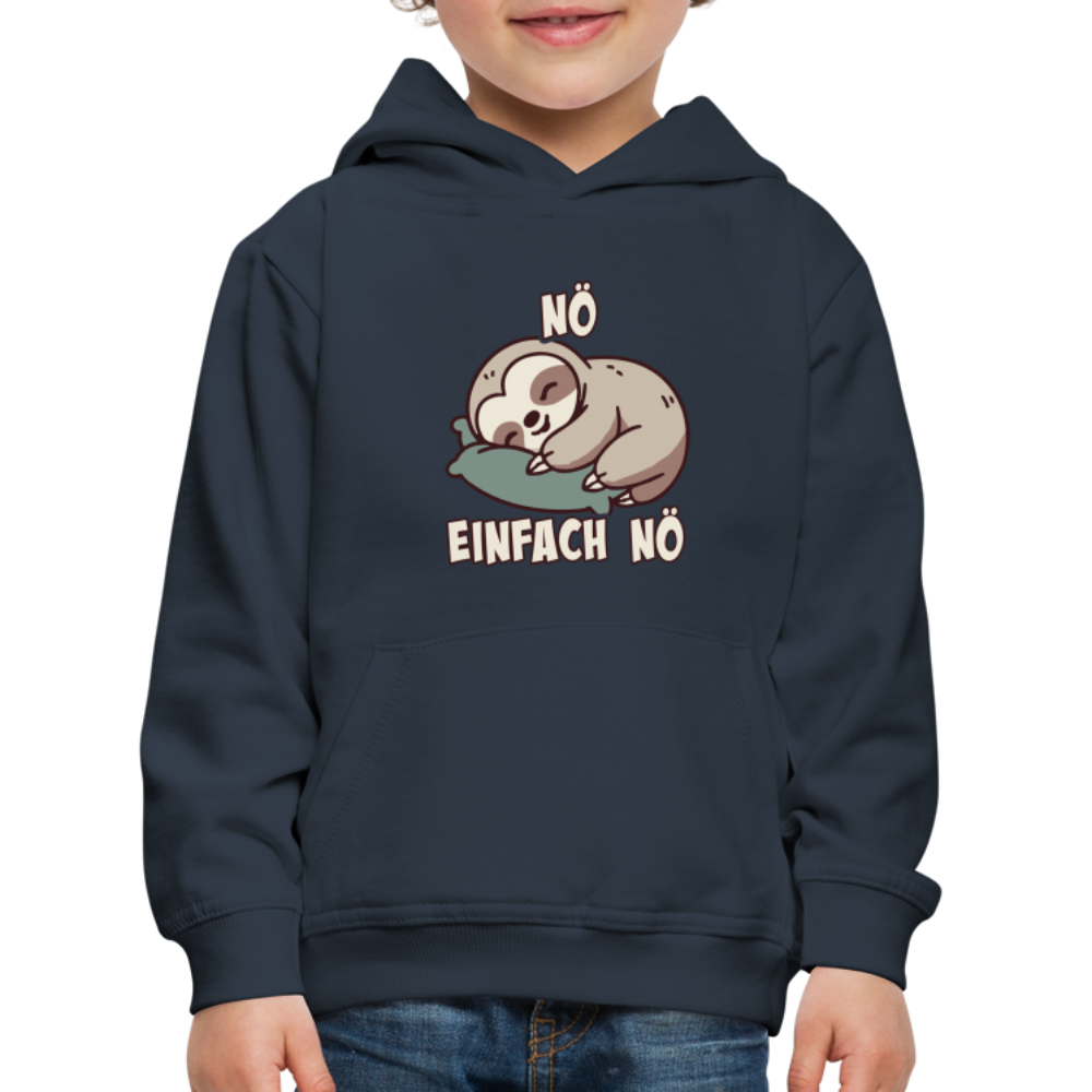 Faultier Nö einfach nö Kinder Premium Hoodie - Navy