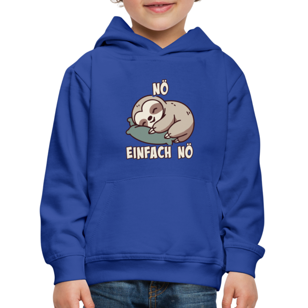 Faultier Nö einfach nö Kinder Premium Hoodie - Royalblau