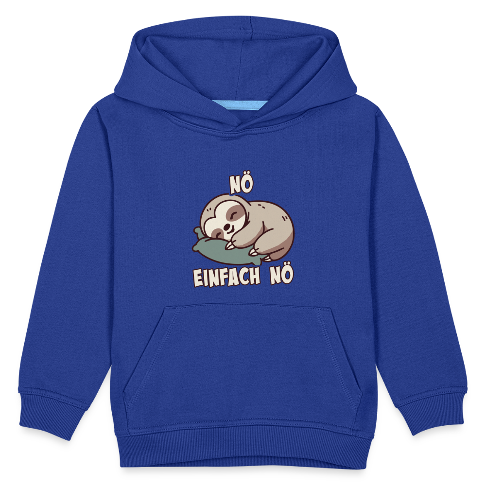 Faultier Nö einfach nö Kinder Premium Hoodie - Royalblau