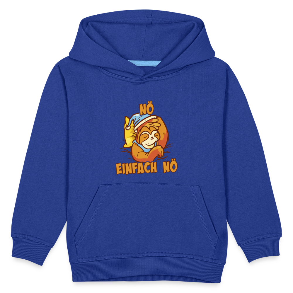 Faultier Nö einfach nö Kinder Premium Hoodie - Royalblau