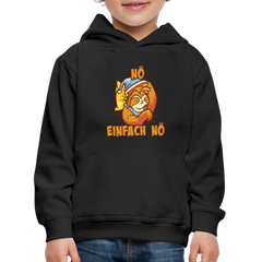 Faultier Nö einfach nö Kinder Premium Hoodie - Schwarz