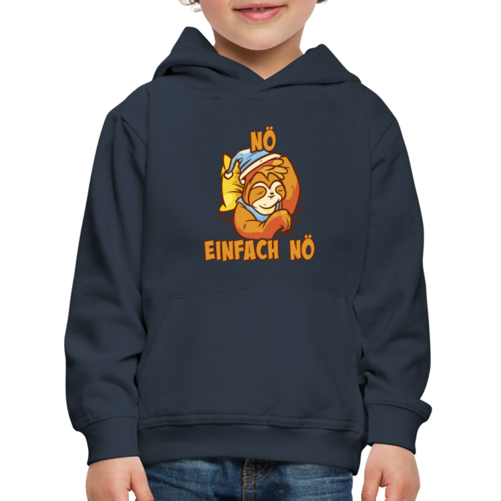 Faultier Nö einfach nö Kinder Premium Hoodie - Navy