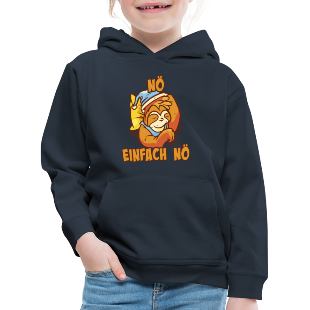 Faultier Nö einfach nö Kinder Premium Hoodie - Navy