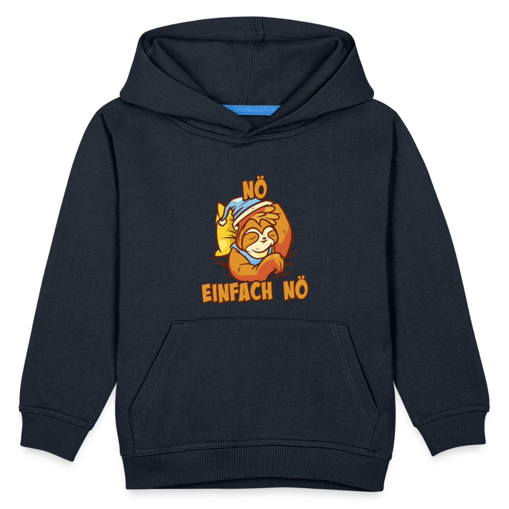 Faultier Nö einfach nö Kinder Premium Hoodie - Navy