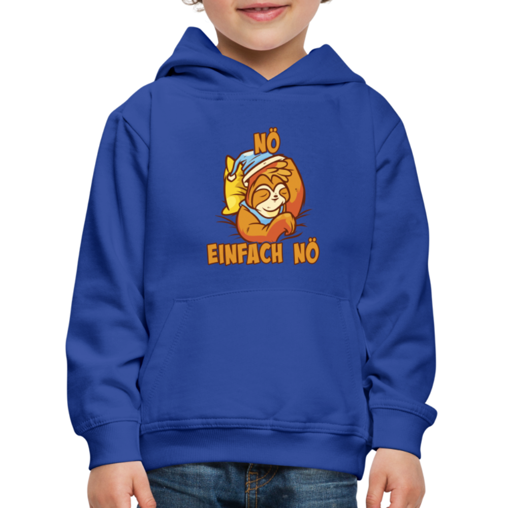 Faultier Nö einfach nö Kinder Premium Hoodie - Royalblau