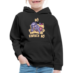 Faultier Pizza Nö einfach nö Kinder Premium Hoodie - Schwarz