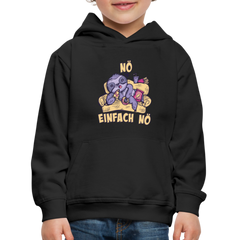 Faultier Pizza Nö einfach nö Kinder Premium Hoodie - Schwarz