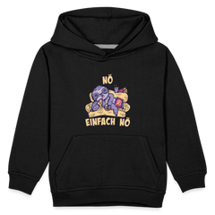 Faultier Pizza Nö einfach nö Kinder Premium Hoodie - Schwarz