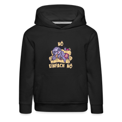 Faultier Pizza Nö einfach nö Kinder Premium Hoodie - Schwarz