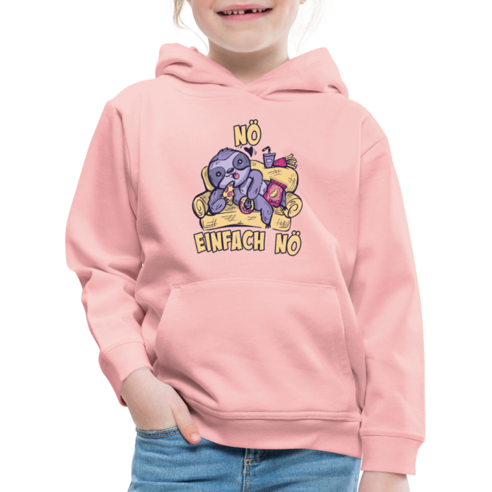 Faultier Pizza Nö einfach nö Kinder Premium Hoodie - Kristallrosa