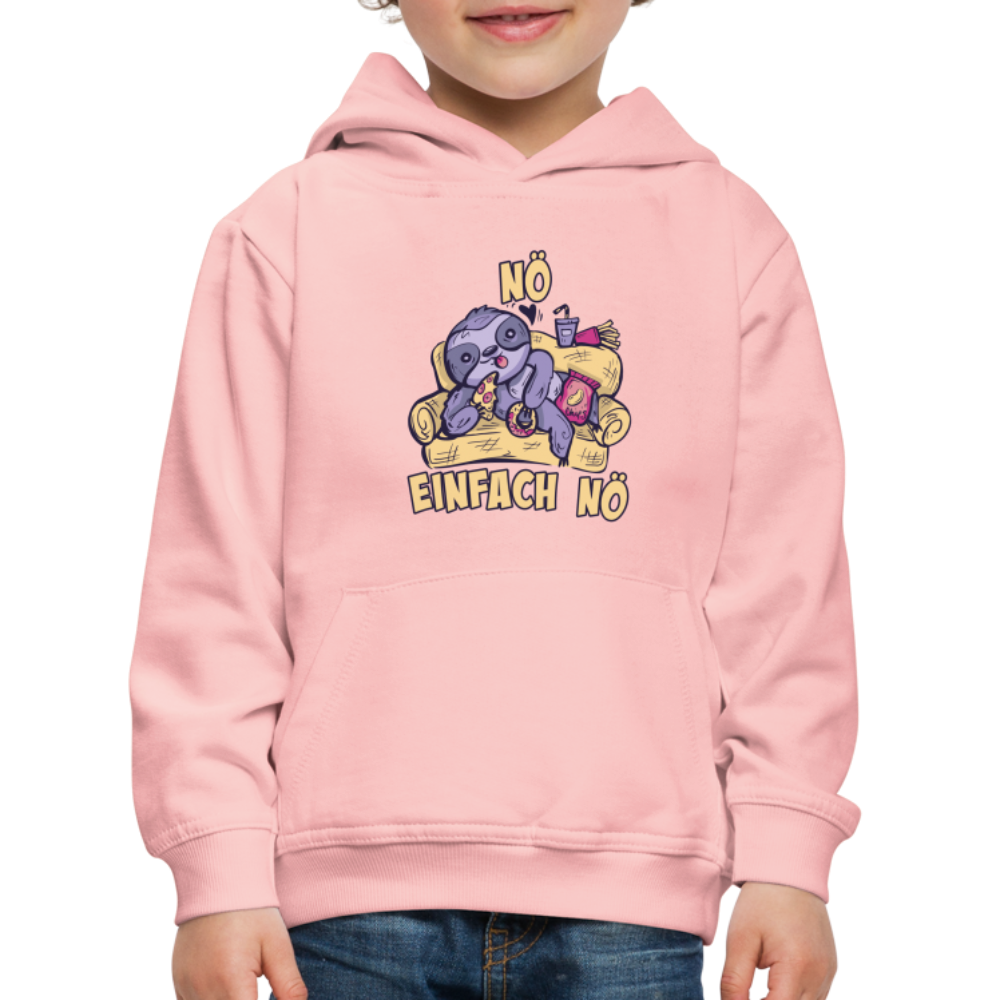 Faultier Pizza Nö einfach nö Kinder Premium Hoodie - Kristallrosa