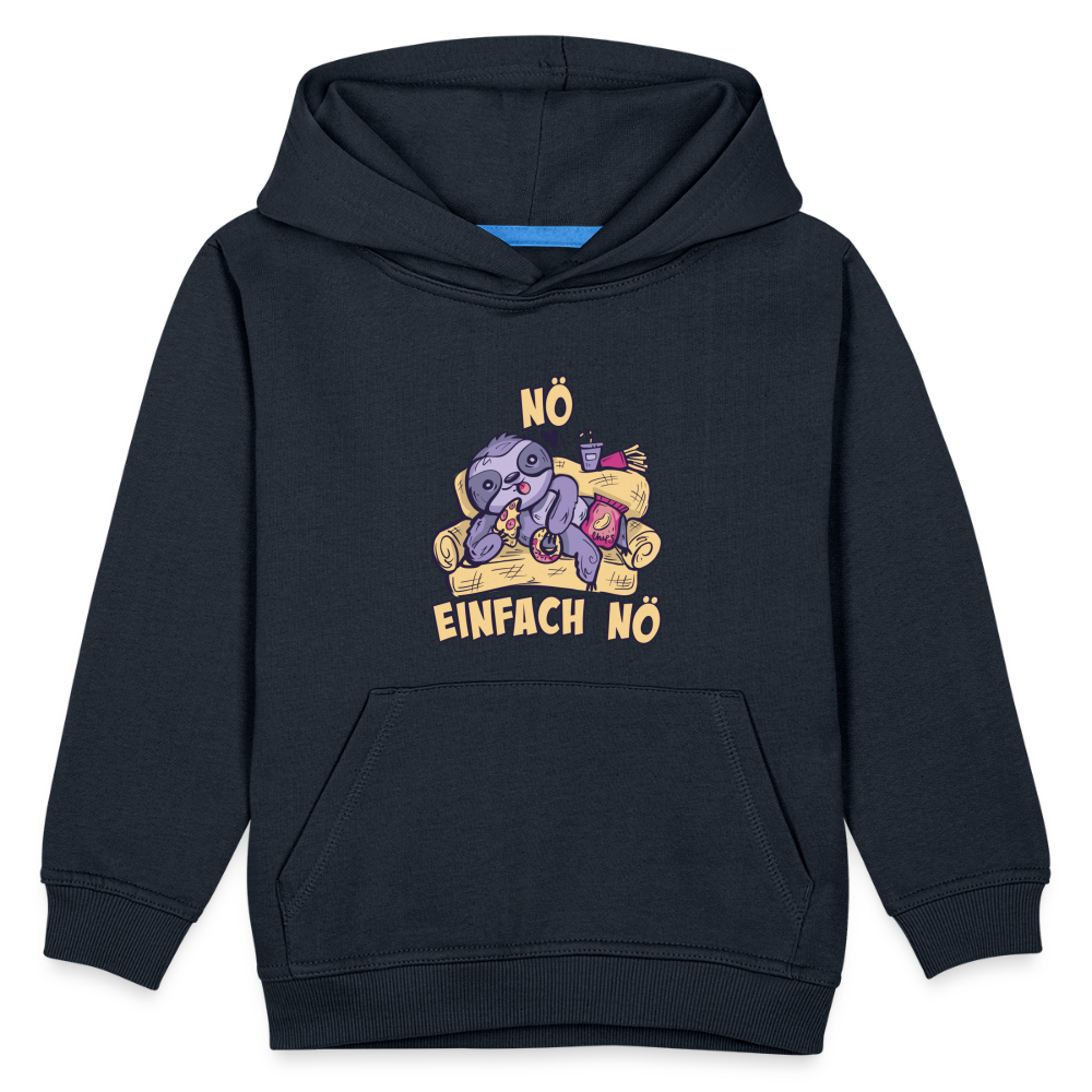 Faultier Pizza Nö einfach nö Kinder Premium Hoodie - Navy