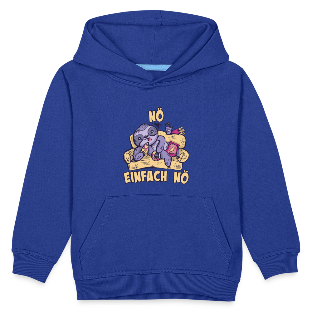 Faultier Pizza Nö einfach nö Kinder Premium Hoodie - Royalblau